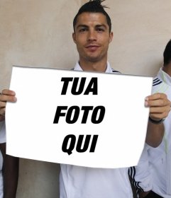 Fotomontaggio con Cristiano Ronaldo, dalla squadra di calcio del Real Madrid, in