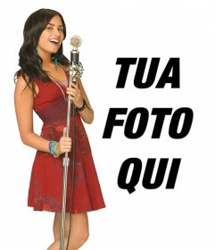 Fotomontaggio di Camp Rock 2 con Demi Lovato canta. Cantare insieme a Demi