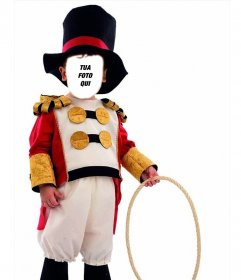 I bambini fotomontaggio di Lion Tamer di circo per modificare