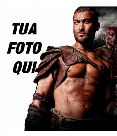 Fotomontaggio con Spartacus della serie Blood and Sand
