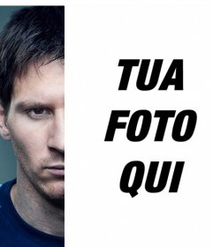 Creare un fotomontaggio con la metà del viso Messi rivaleggiare con i tuoi articoli sul lato opposto