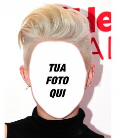Fotomontaggio di avere il taglio di capelli di Miley Cyrus e