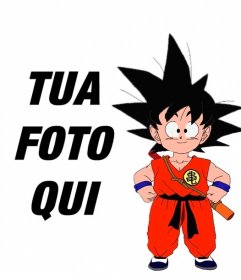 Fotomontaggio di mettere Son Goku piccolo nella foto