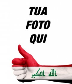 Effetto Foto di aggiungere nelle foto una mano con la bandiera dellIraq