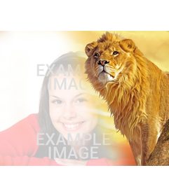 Fotomontaggio per mettere insieme la tua foto con un leone
