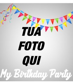 Effetto on-line per caricare la tua foto e celebrare la vostra festa di compleanno
