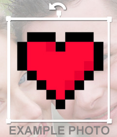 cuore Pixel per incollare nelle vostre immagini come un adesivo in linea effetto 