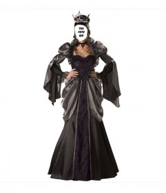 Fotomontaggio della regina Halloween costume di mettere la faccia dentro