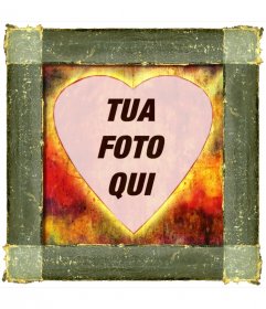 stile a forma di cuore cornice con ferro arrugginito 