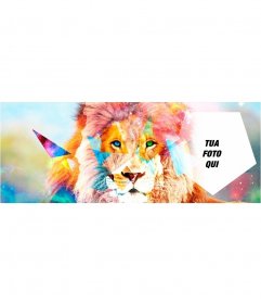 Hipster foto di copertina per Facebook, con un leone 