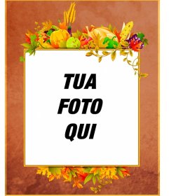 Cornice per foto con i cibi autunnali 