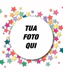 Foto Telaio circolare circondato di stelle per mettere la tua foto