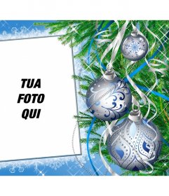 Photo frame per personalizzato in linea decorata con un albero di Natale