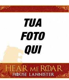 Game of Thrones Lannister tema telaio per ottenere la vostra immagine del profilo