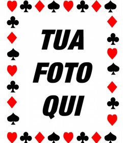 Photo frame con simboli di carte da poker