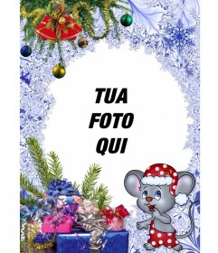 Bambini di Natale Cartolina di mettere la tua foto accanto a un mouse di Natale