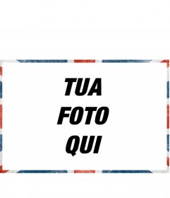 Cornice per foto con uno stile grunge bandiera del Regno Unito per decorare le
