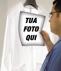 Fotomontaggio di un medico guardando una radiografia dove si può mettere la vostra foto