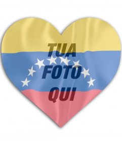 Fotomontaggio cuore Venezuela bandiera a forma di mettere sul tuo profilo foto