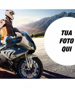 Fotomontaggio con un marchio motociclistico BMW high-end