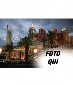 Fotomontaggio di fare un collage con New York a Las Vegas