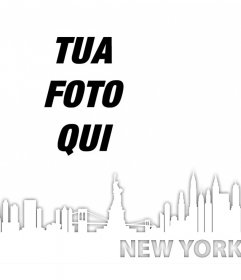Foto effetto di aggiungere la skyline di New York, nelle foto