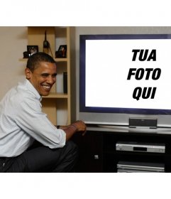 Fotomontaggio di Obama alla TV, dove sarà la fotografia