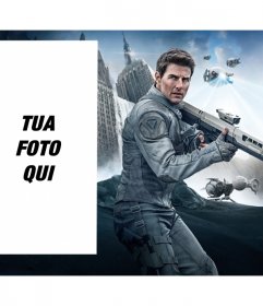 Fotomontaggio con Tom Cruise nel film Oblibion