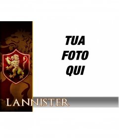 Fotomontaggio con lo scudo della casa Lannister 