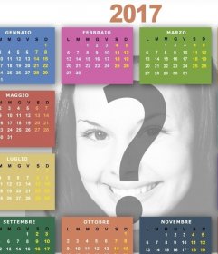Template per modificare un calendario 2017 in linea con una delle tue immagini