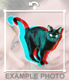 Sticker di un gatto nero 3D