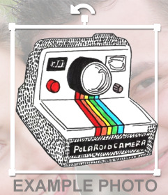 Sticker con una foto di una polaroid