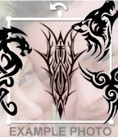 Autoadesivo del tatuaggio tribale per mettere su le tue foto online