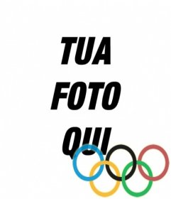 Fotomontaggio di mettere gli anelli dei Giochi Olimpici nella foto