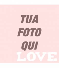 Filtro di colore rosa foto semitrasparente con la parola "Amore" scritto in basso a destra