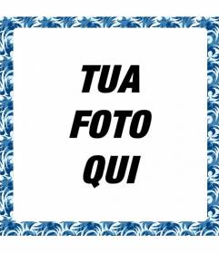 Cornice per foto con forma quadrata motivi a mosaico blu