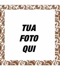 Photo frame marrone motivo piastrella quadrata per personalizzare le tue foto