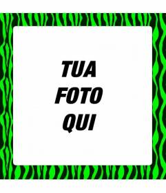Neon verde cornice zebra-stampa per decorare le vostre foto digitali