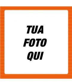 Photo frame in linea con le linee arancioni chiare e scure per mettere l"immagine desiderata