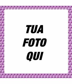 Piazza photo frame con viola geometriche e disegni lilla per decorare le fotografie