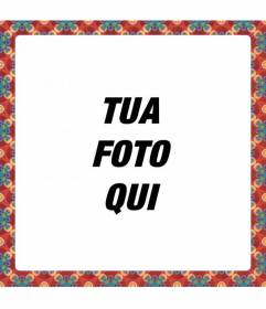 Piazza photo frame con i colori texture su uno sfondo in stile retrò rosso per