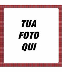 Cornice quadrata con motivi in ​​tessuto scozzese a scacchi rossi e