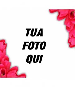 Aggiungi alle tue foto amore una cornice di fiori rossi per dare loro un look romantico online