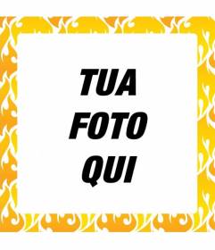 Cornice quadrata con mosaico fuoco giallo e arancione