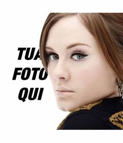 Fotomontaggio con la cantante Adele, in cui è possibile ottenere una foto con il suo ritratto e tuo e aggiungere testo