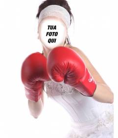 Fotomontaggio di una sposa boxer femmina di mettere la vostra faccia gratis