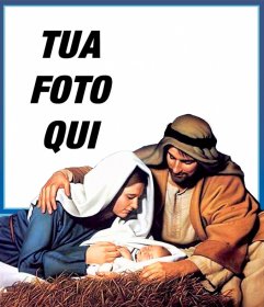 Cartolina di Natale Jesus Manger per caricare la tua foto