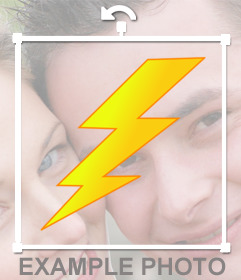 Sticker on-line di un fulmine che è possibile incollare nelle tue foto per decorare