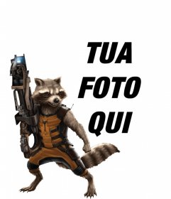 Fotomontaggio con Rocket Raccoon of Guardians of the Galaxy