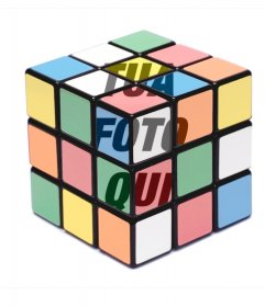 Fotomontaggio di mettere una foto su un colore pieno cubo di Rubik